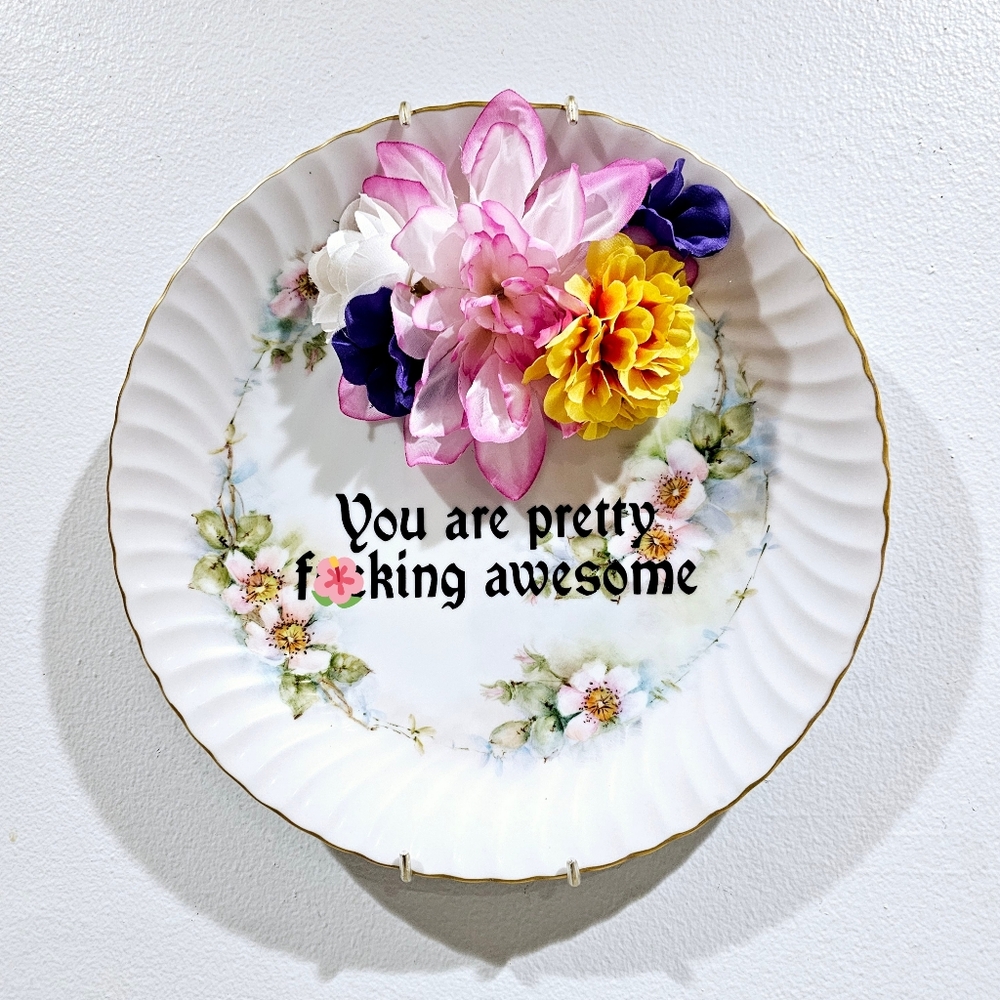 9in Pretty Sassy Swear Bad Word Vintage Plates